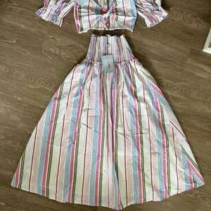 The Delphine Nap Skirt - Rainbow stripe / XXS